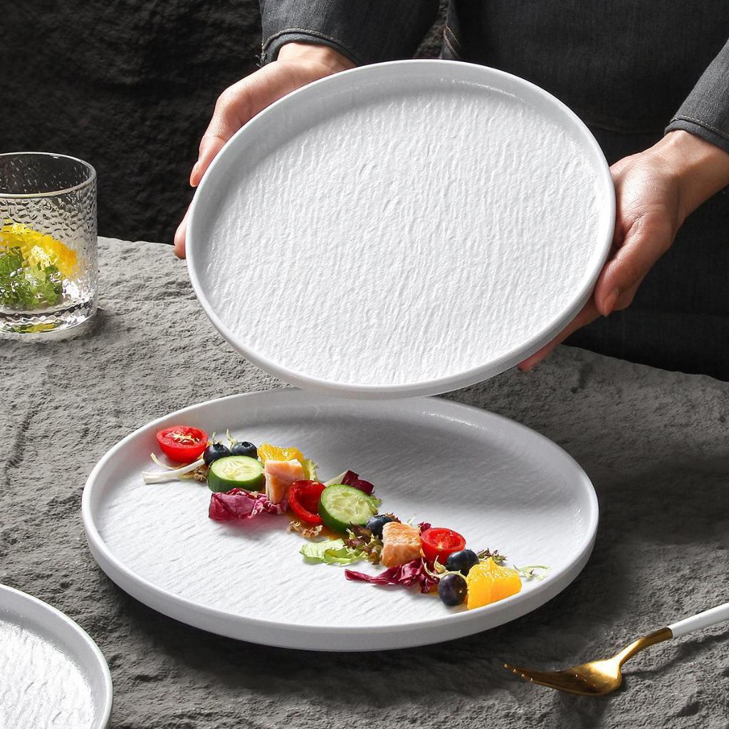 Đĩa Tròn Sâu Vân Đá Trắng Melamine A8 Cao Cấp B362-10.2