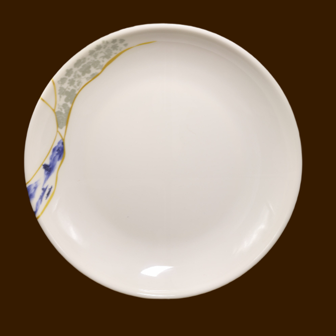 Đĩa Tròn Đế Cao Hoa Phương Đông Melamine Cao Cấp 324-14