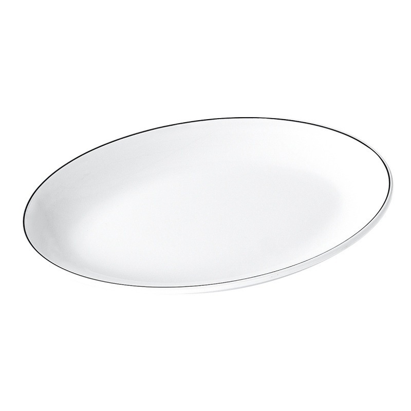 Đĩa Soài Trắng Viền Đen Phong Cách Bắc Âu Melamine A5 7109
