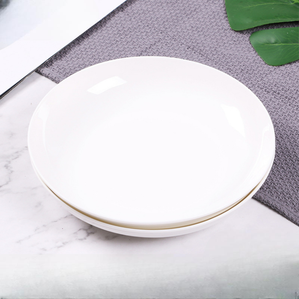 Đĩa Tròn Sâu Phíp Trắng Cao Cấp Melamine A5 226-8.5