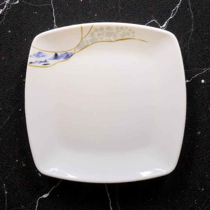 Đĩa Phíp Vuông Sâu Hoa Phương Đông Melamine Cao Cấp R420