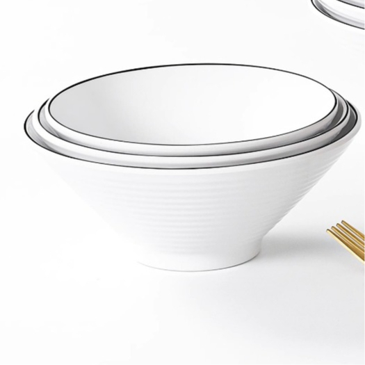 Tô Mỳ LB Phíp Trắng Viền Đen Phong Cách Bắc Âu Melamine A5 LB075A500