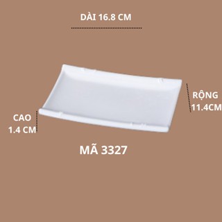 Đĩa Chữ Nhật Phíp Trắng Cao Cấp Melamine A5 3327