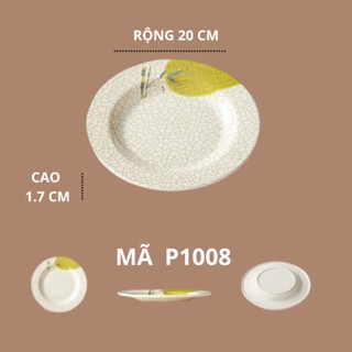 Đĩa Tròn Sâu Hoạ Tiết Lá Tre Phong Cách Nhật Bản P1008