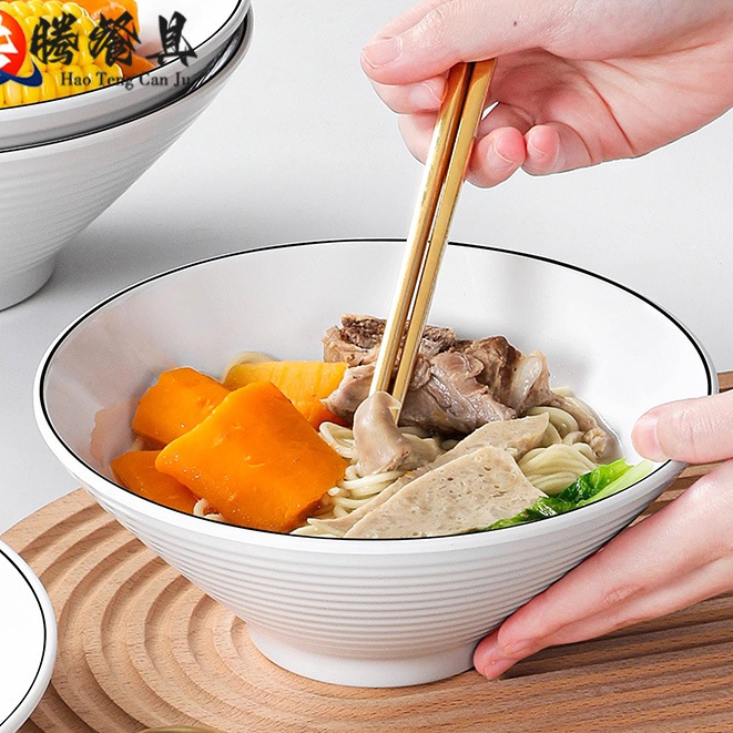 Tô Mỳ LB Phíp Trắng Viền Đen Phong Cách Bắc Âu Melamine A5 LB055A200