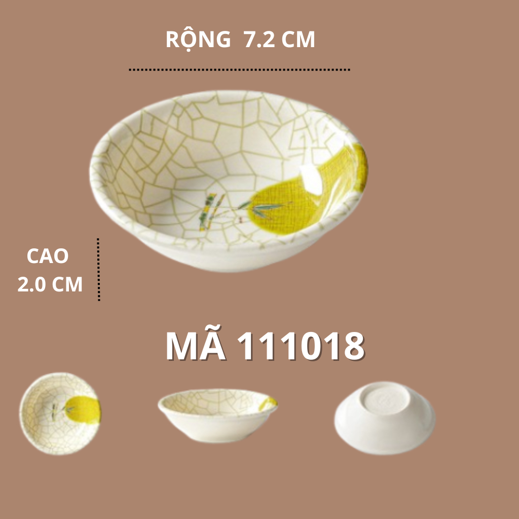 Bát Chấm Nước Mắm Phíp Hoạ Tiết Lá Tre Phong Cách Truyền Thống Nhật Bản 111018