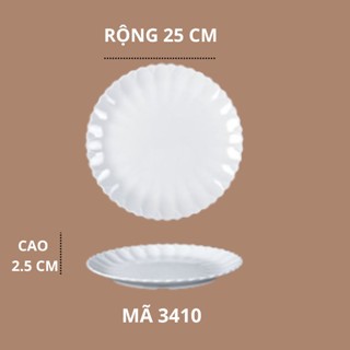 Đĩa Tròn Bồ Đề Phíp Trắng Cao Cấp Melamine A5 3410