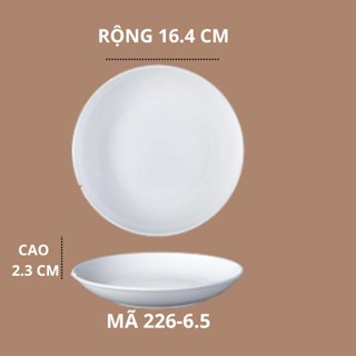 Đĩa Tròn Sâu Phíp Trắng Cao Cấp Melamine A5 226-6.5