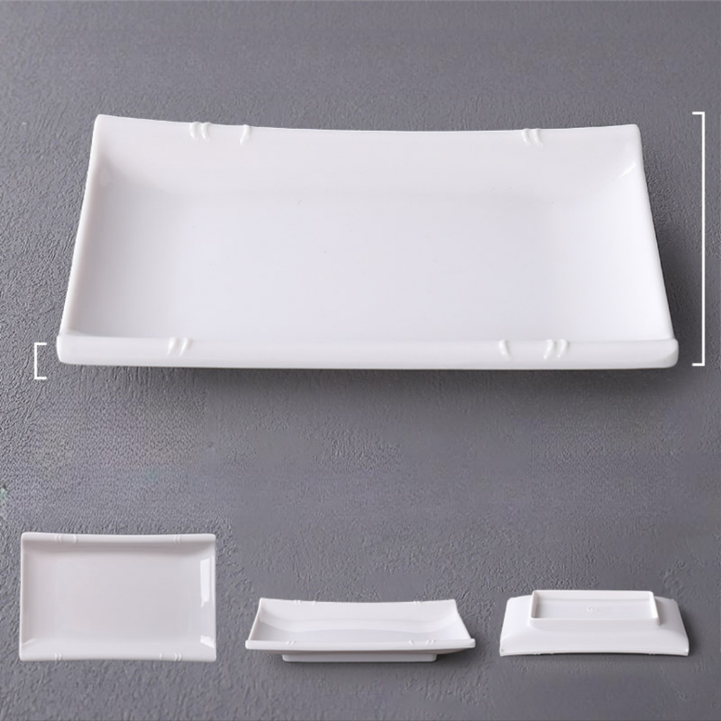 Đĩa Chữ Nhật Phíp Trắng Cao Cấp Melamine A5 3328