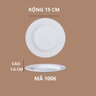 Đĩa Tròn Sâu Trắng Cao Cấp Melamine A5 P1006