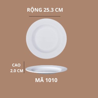 Đĩa Tròn Sâu Trắng Cao Cấp Melamine A5 P1010