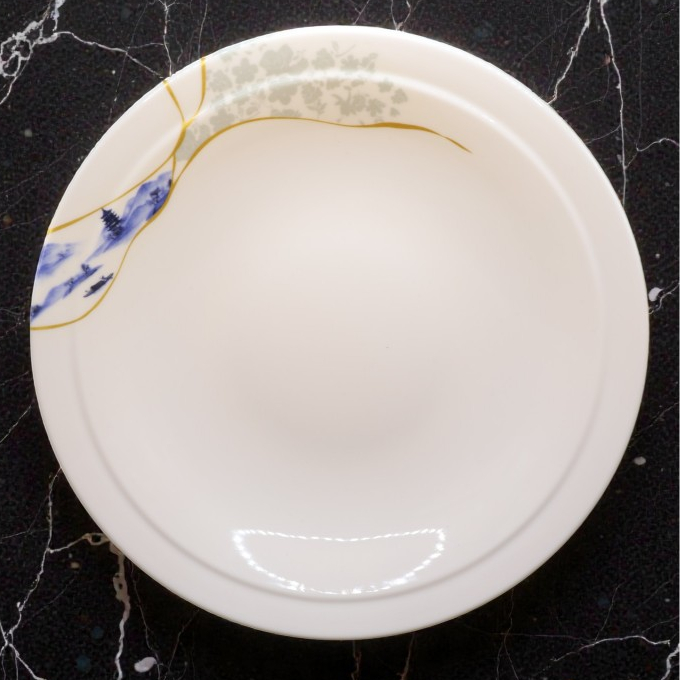 Đĩa Hoa Phương Đông Tròn Có Viền Melamine Cao Cấp 319-10