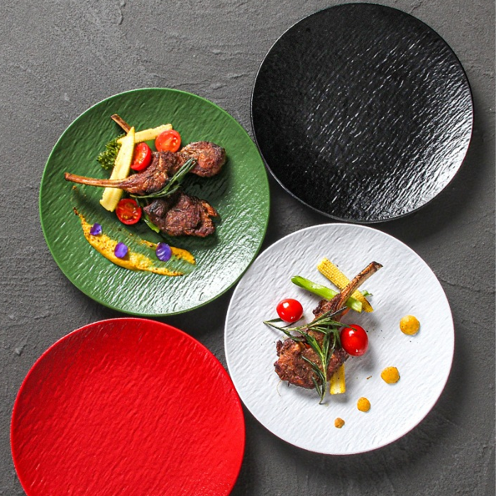 Đĩa Vân Đá Đen Melamine A8 Cao Cấp B386-7