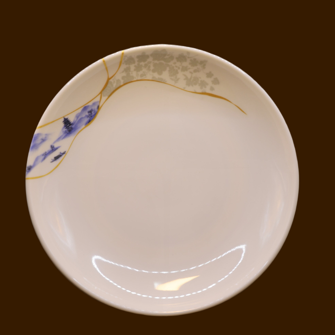 Đĩa Hoa Phương Đông Melamine Cao Cấp 608-9.8
